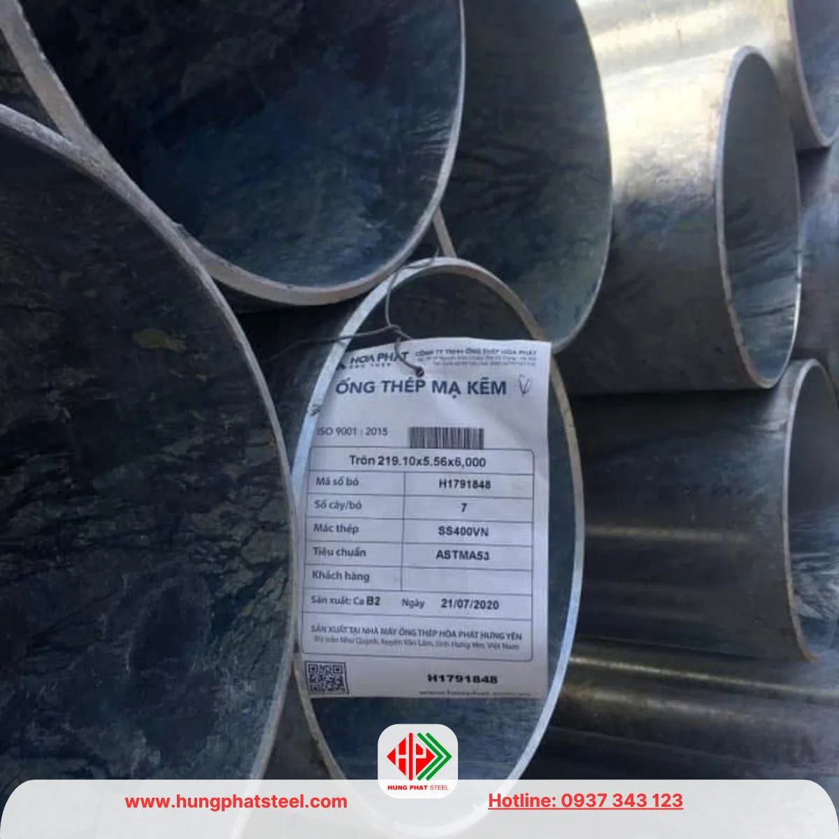 Ống thép mạ kẽm phi 219 Hòa Phát