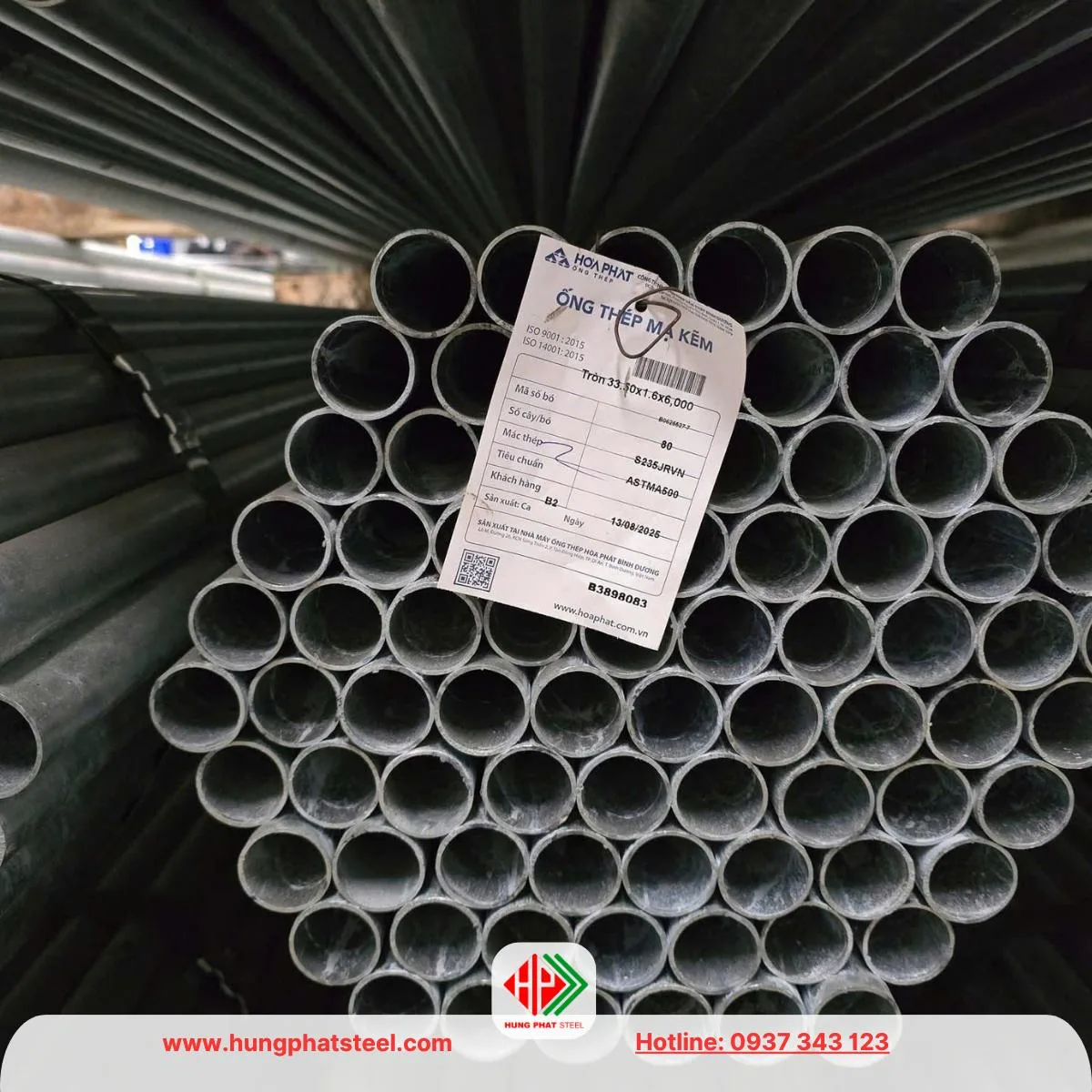 Ống thép mạ kẽm phi 34 Hòa Phát