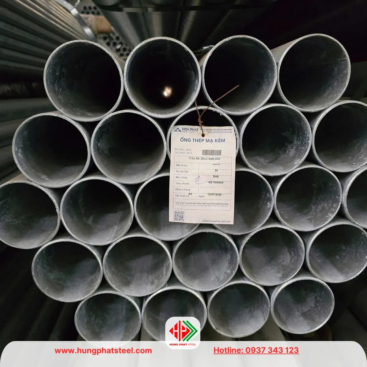 Ống thép mạ kẽm phi 90 Hòa Phát