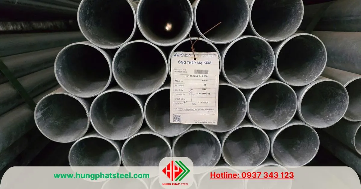 Ống thép mạ kẽm phi 90 Hòa Phát