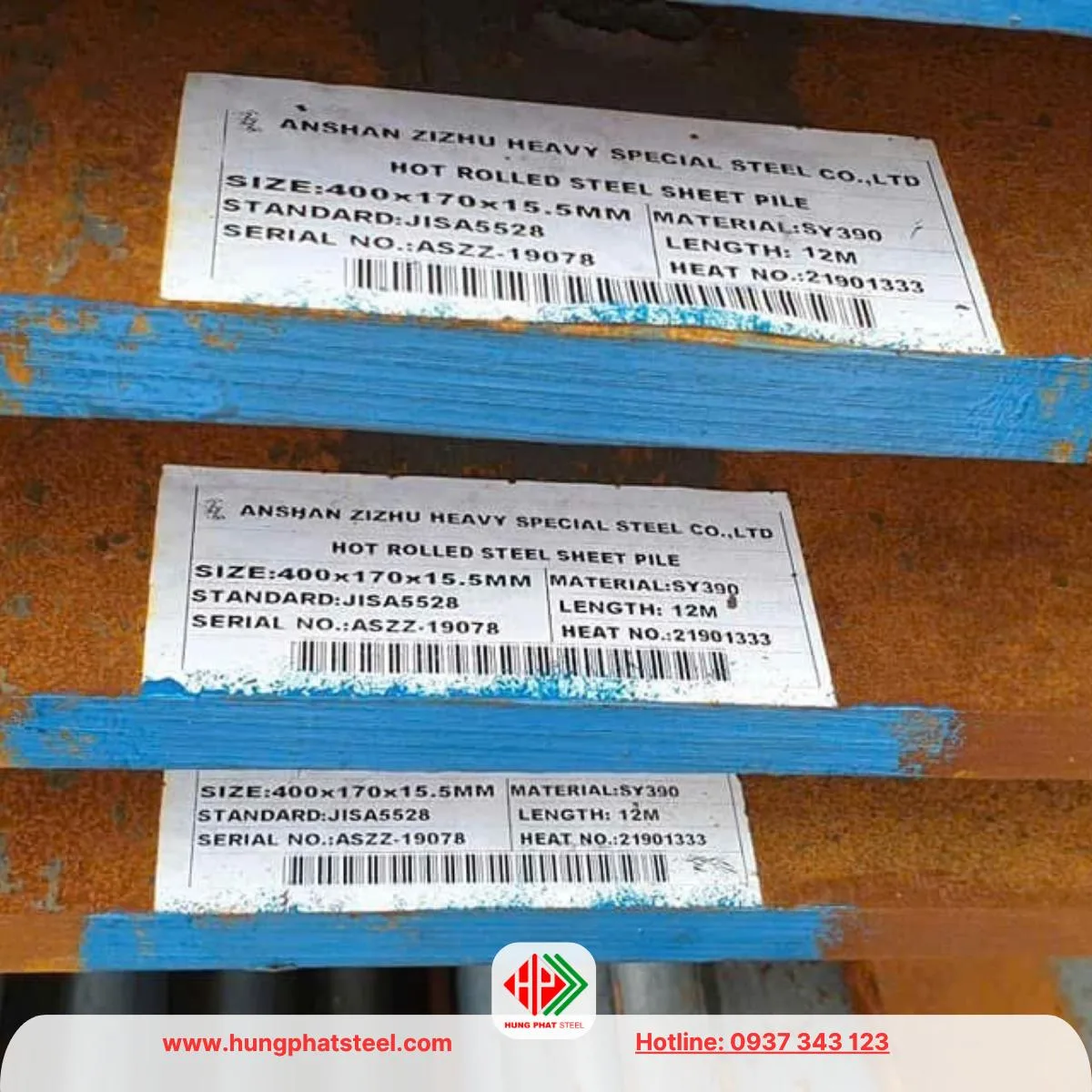 Thép cọc cừ Larsen IV (cừ 4) hàng nhập TQ