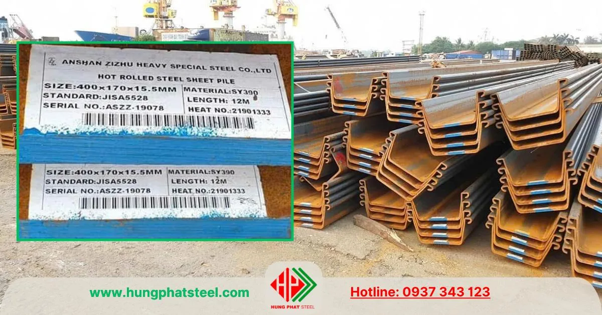 Thép cọc cừ Larsen IV (cừ 4) hàng nhập TQ