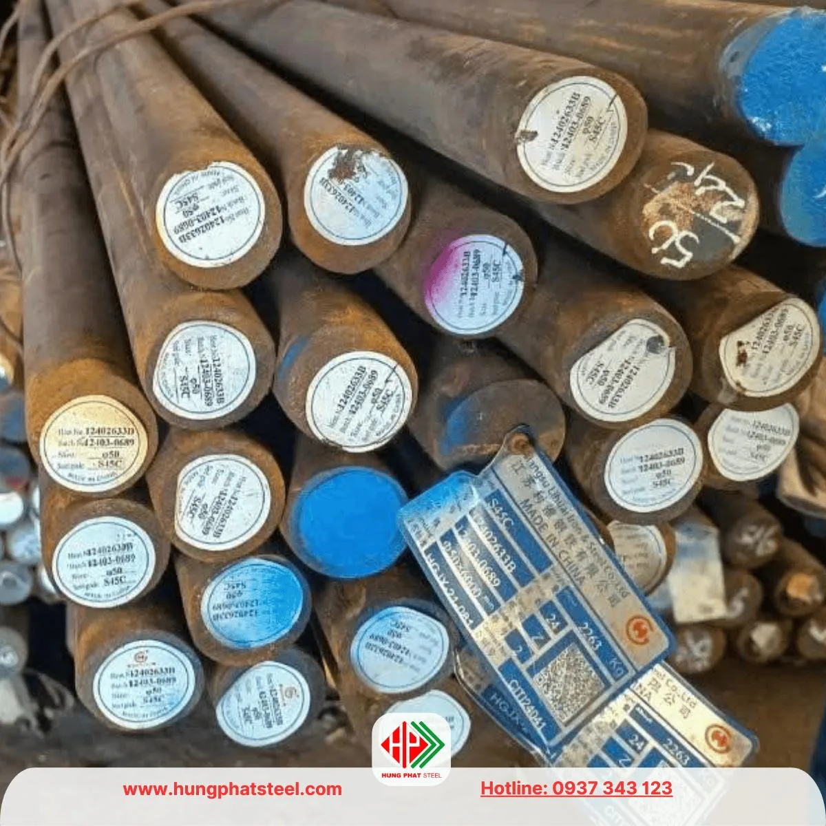 Thép đặc phi 50 mác thép S45C