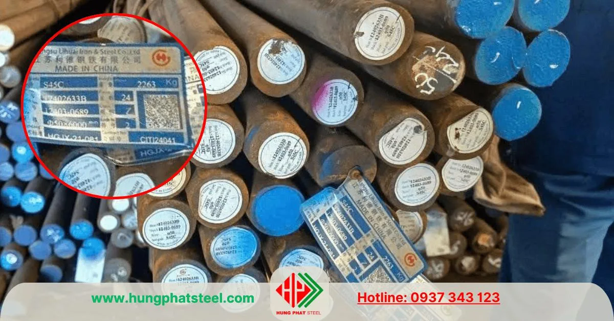 Thép đặc phi 50 mác thép S45C