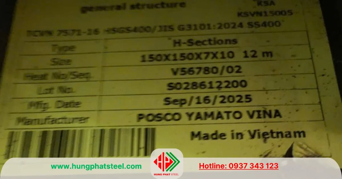 Thép hình H150x150 Posco