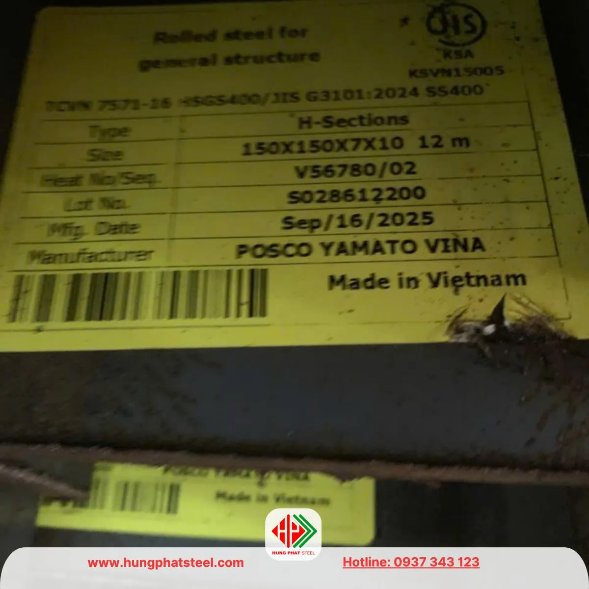 Thép hình H150x150 Posco