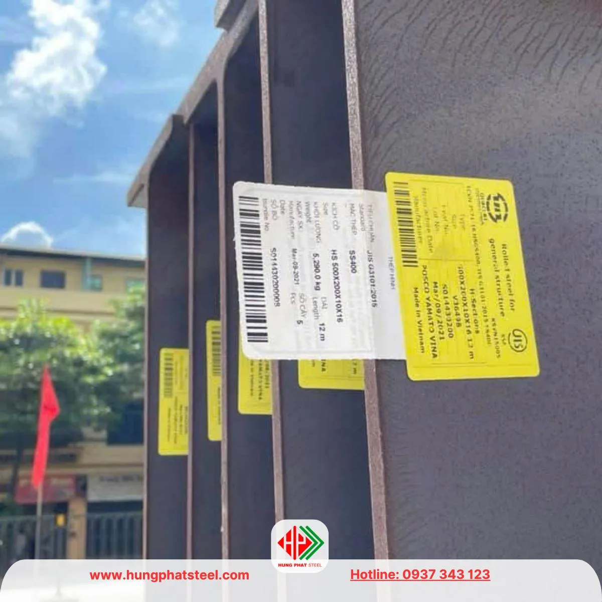 Thép hình H500 x 200 x 10 x 16 POSCO