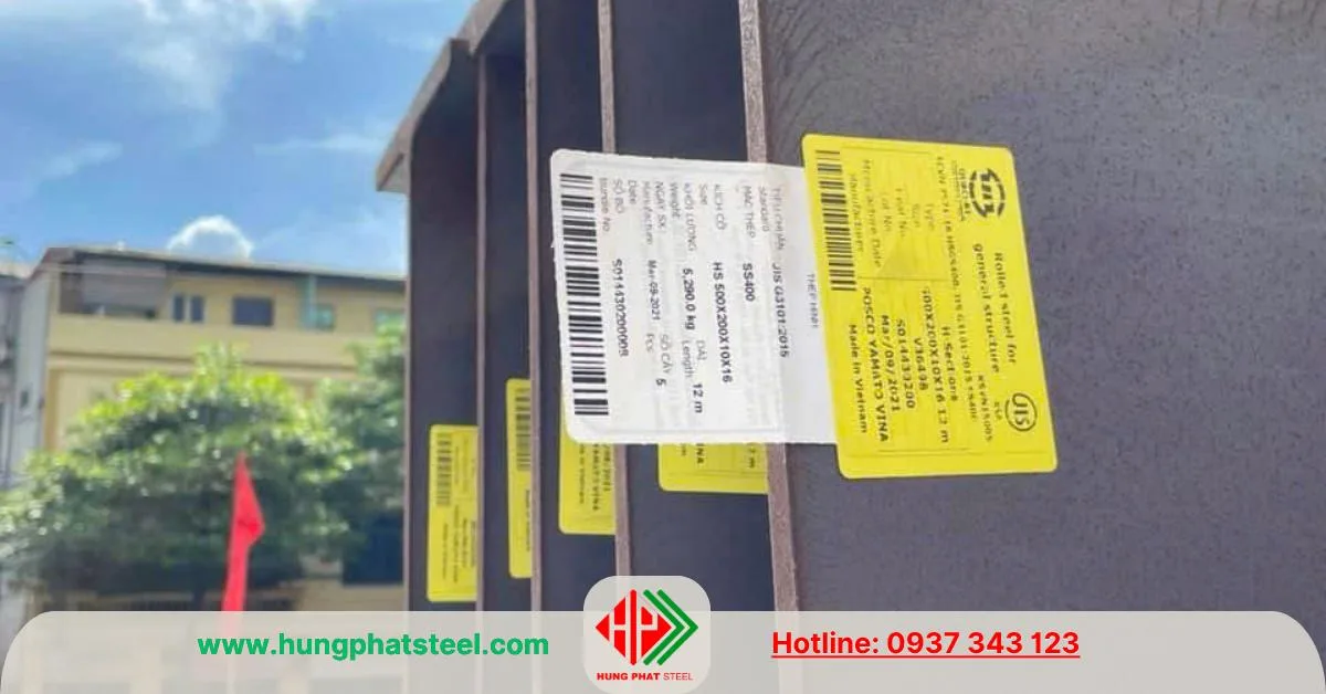 Thép hình H500 x 200 x 10 x 16 POSCO