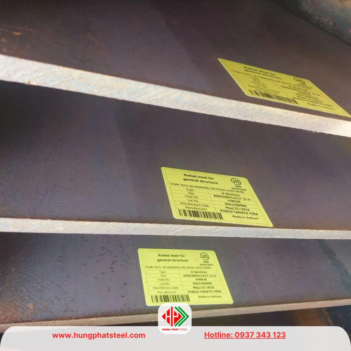 Thép hình H600 x 200 x 7 x 11 Posco