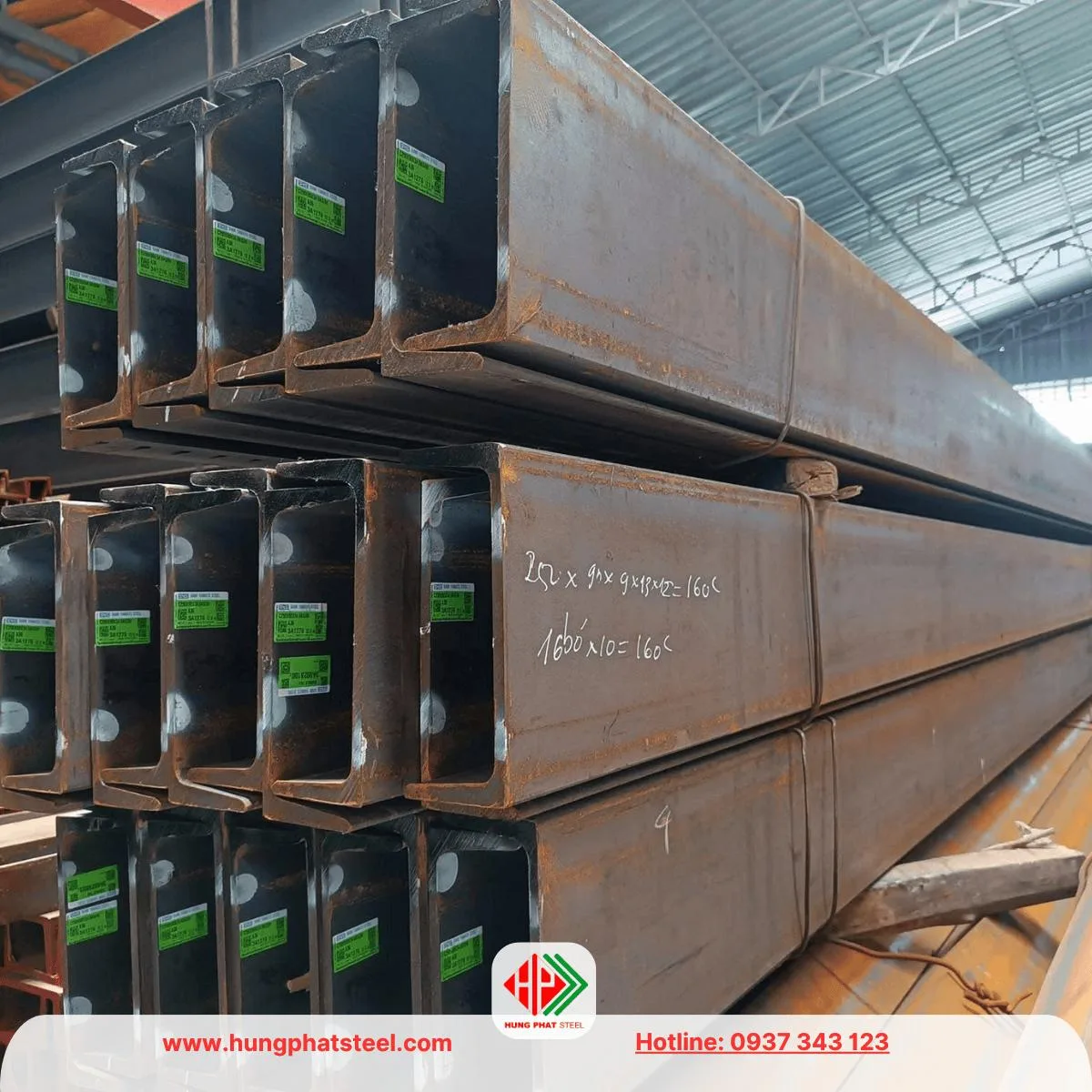 Thép hình U250 x 90 x 9ly