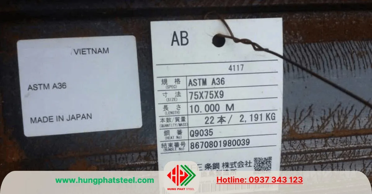 Thép hình V Nhật Bản