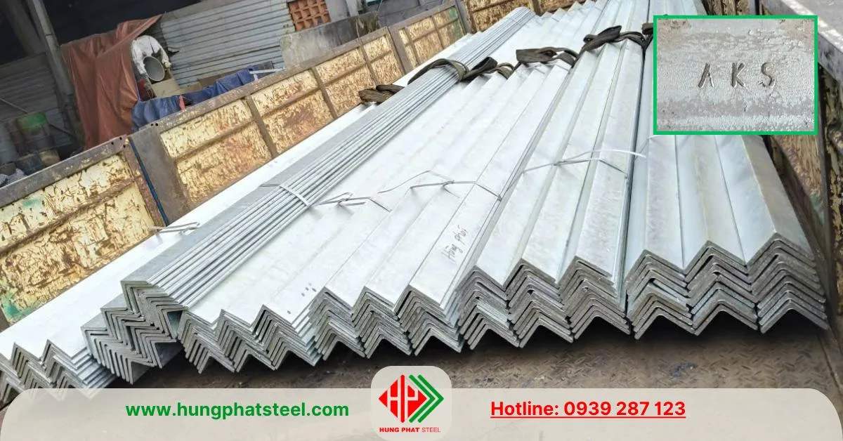 Thép hình Thép hình V70 An Khánh (Sắt V70x70 AKS) mạ kẽm nhúng nóngV70 An Khánh (Sắt V70x70 AKS)