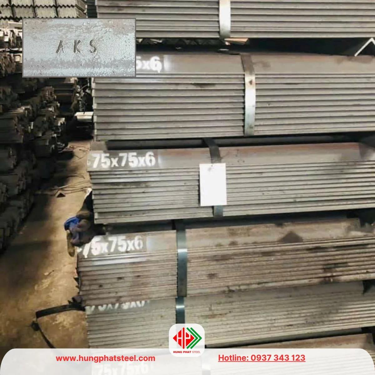 Thép hình V75 An Khánh (Sắt V75x75 AKS)