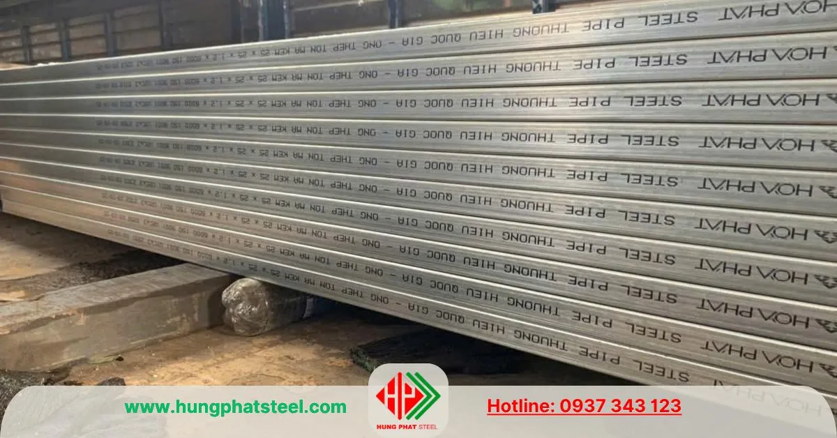 Thép hộp mạ kẽm 25x25 Hòa Phát