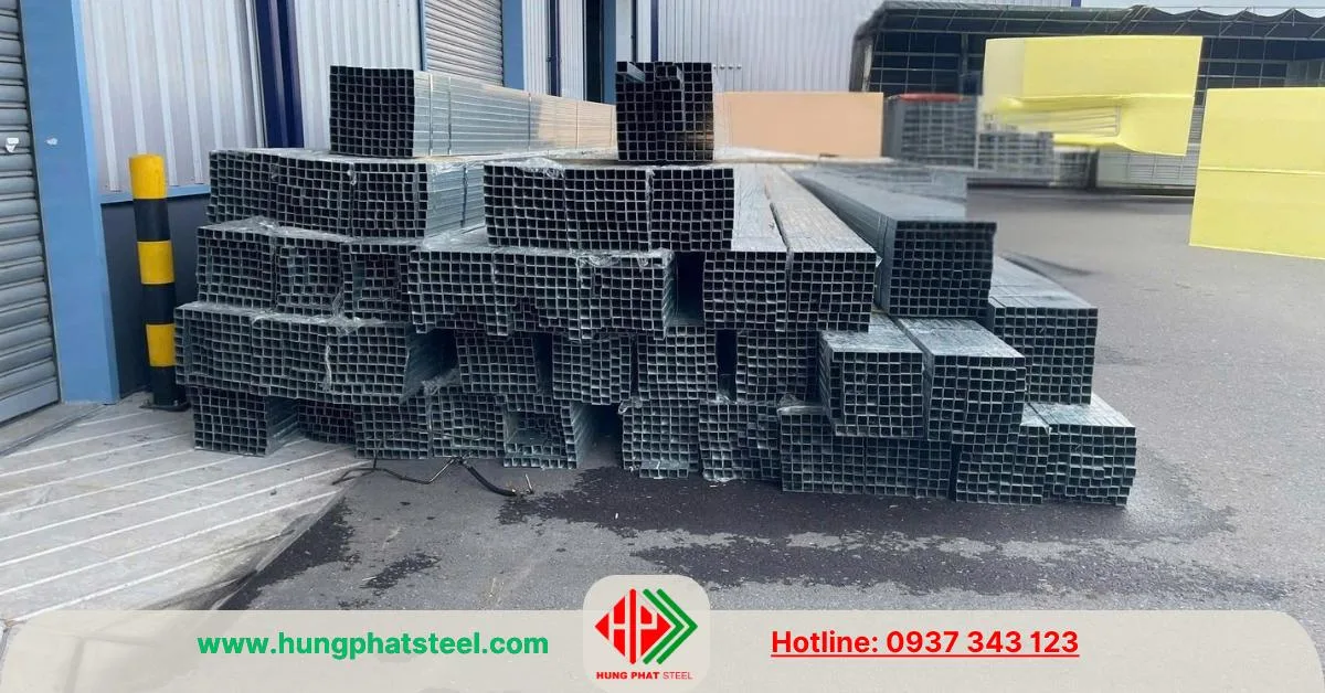 Thép hộp mạ kẽm 40x40 Hòa Phát