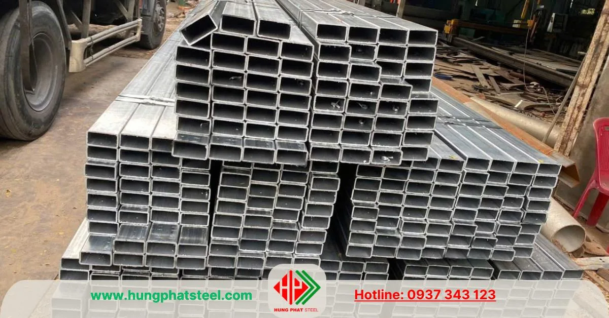 Thép hộp mạ kẽm 50x100 Hòa Phát