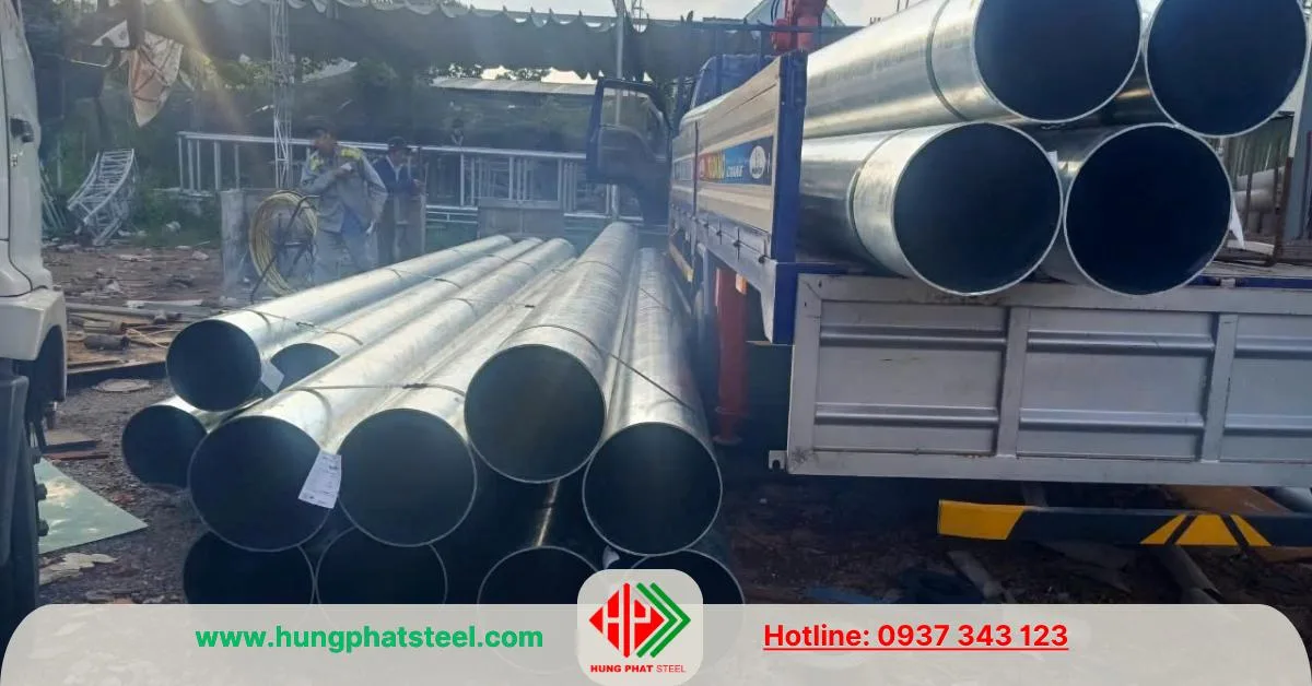 Thép ống mạ kẽm phi 325 Hòa Phát 