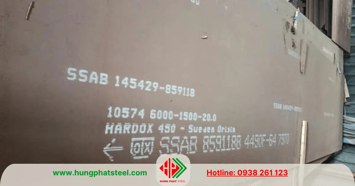 Thép tấm hardox 450 chính hãng SSAB Thụy Điển