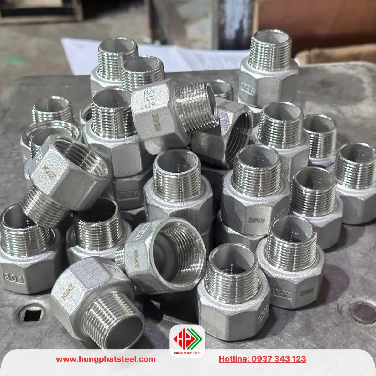 Lơ INOX 304 201 316 (Nối thẳng ren trong ngoài) - Hình ảnh 4