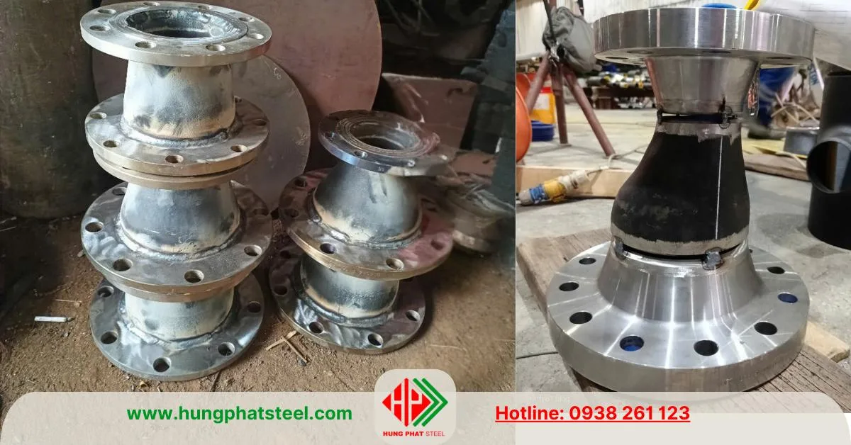 Nối mặt bích với bầu giảm