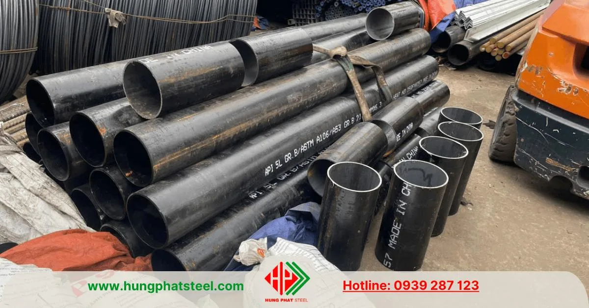 Ống thép đúc phi 219 được cắt khúc theo yêu cầu của khách hàng