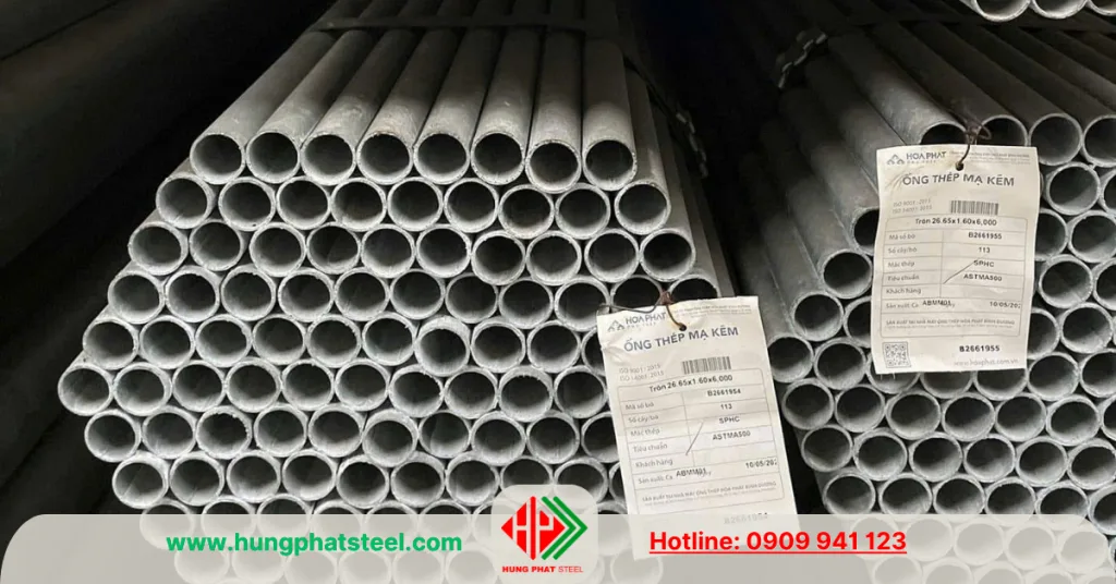 Ống thép phi 27 Hòa Phát (ống kẽm)