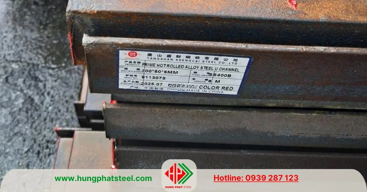 Thép U100x50x5mm nhập khẩu Trung Quốc