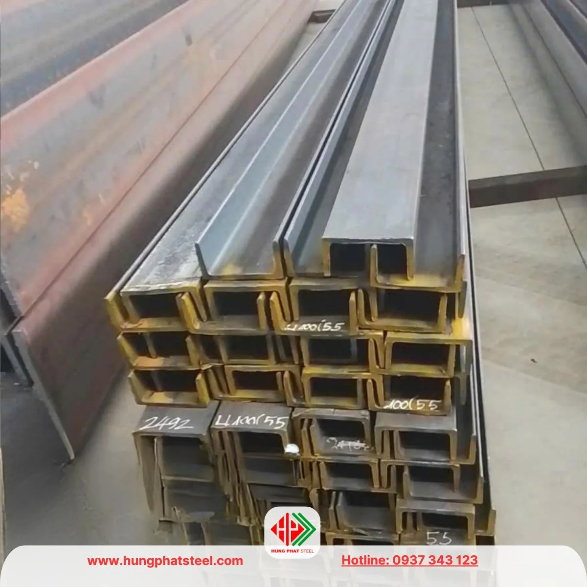 Thép hình U100 x 55mm