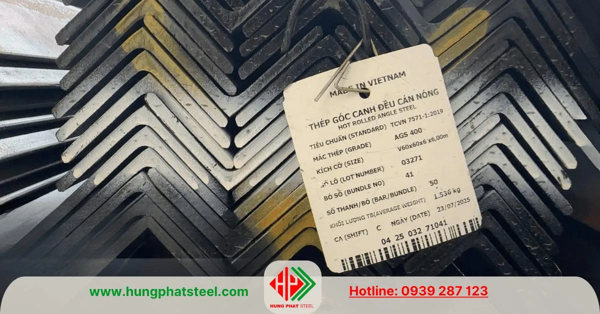 Thép hình V60x60x6mm Nhà Bè