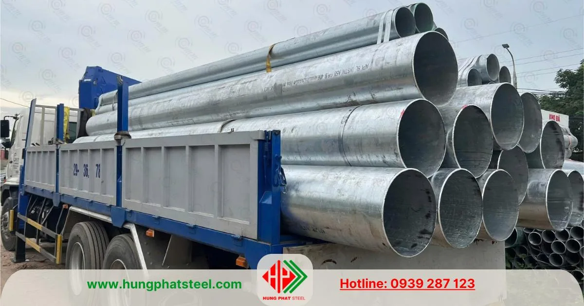 Thép ống mạ kẽm phi 406 nhập khẩu