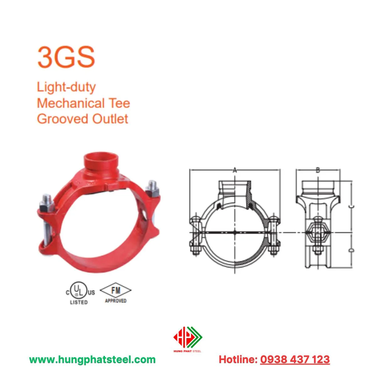 Tê cơ khí 3G kiểu rãnh - Hình ảnh 2