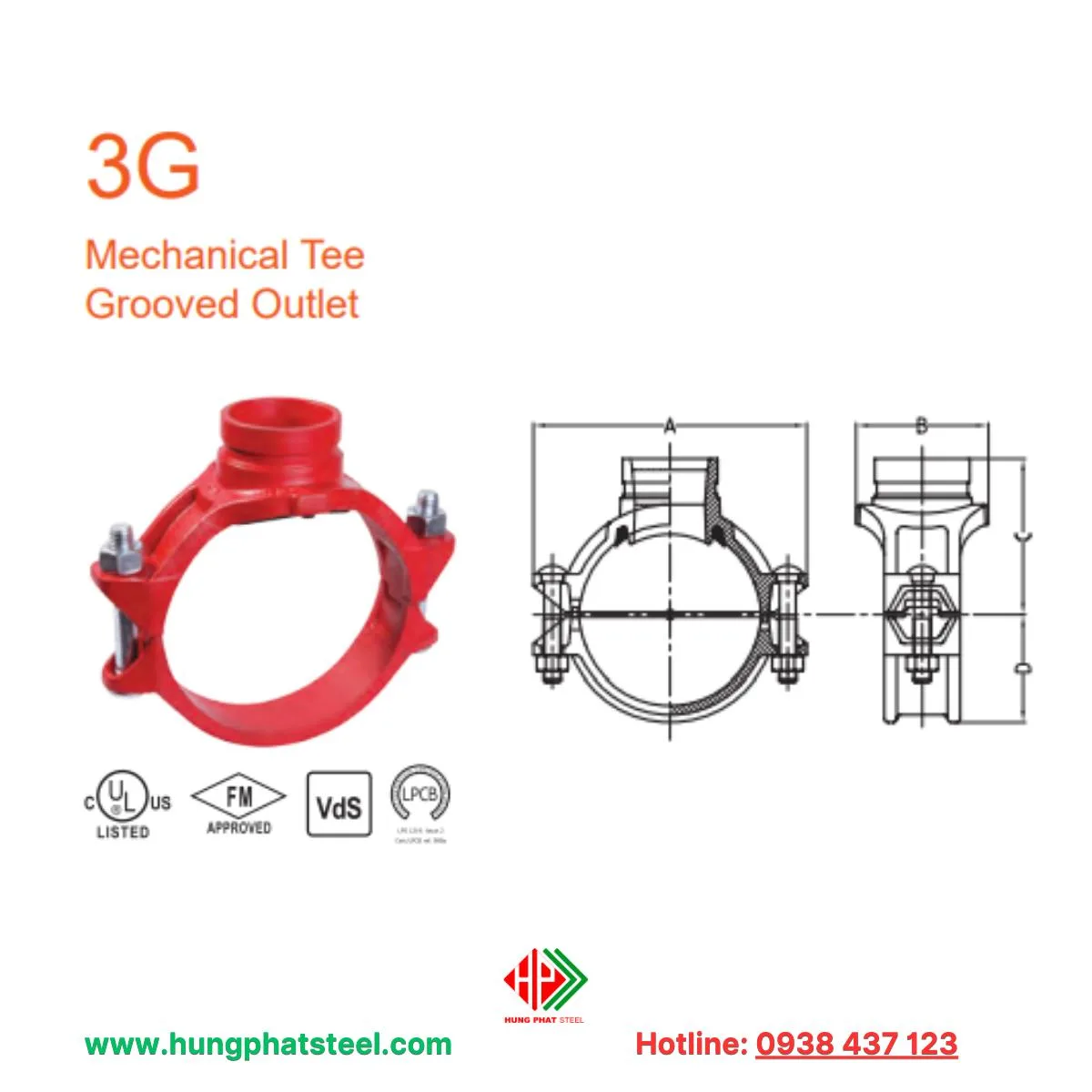 Tê cơ khí 3G kiểu rãnh