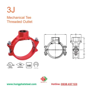 Tê cơ khí 3J nhánh ren