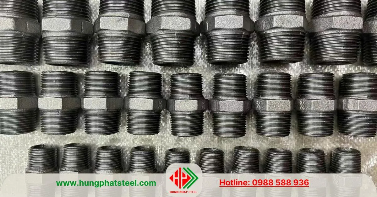 Kép ren mạ kẽm (2 đầu ren ngoài)