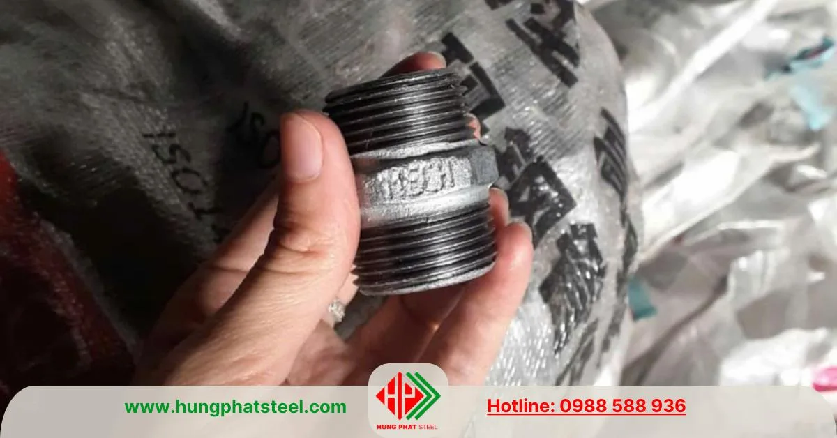 Kép ren mạ kẽm (2 đầu ren ngoài)