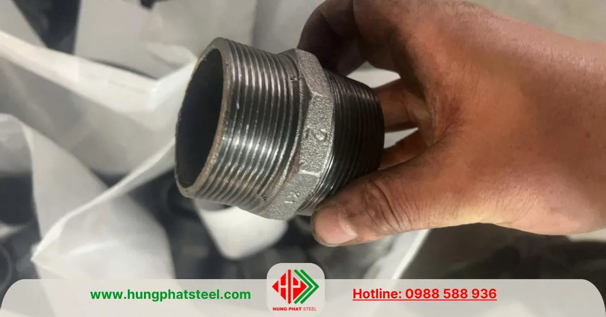 Kép ren mạ kẽm (2 đầu ren ngoài)