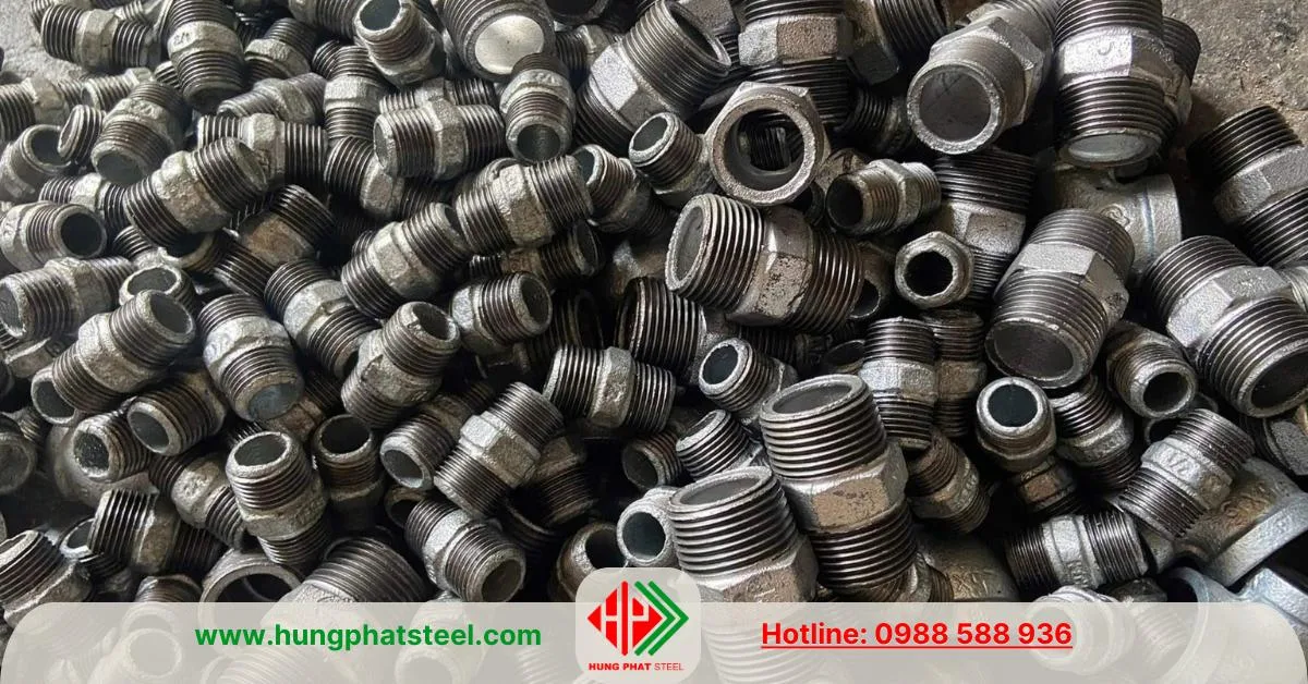 Kép ren mạ kẽm (2 đầu ren ngoài)