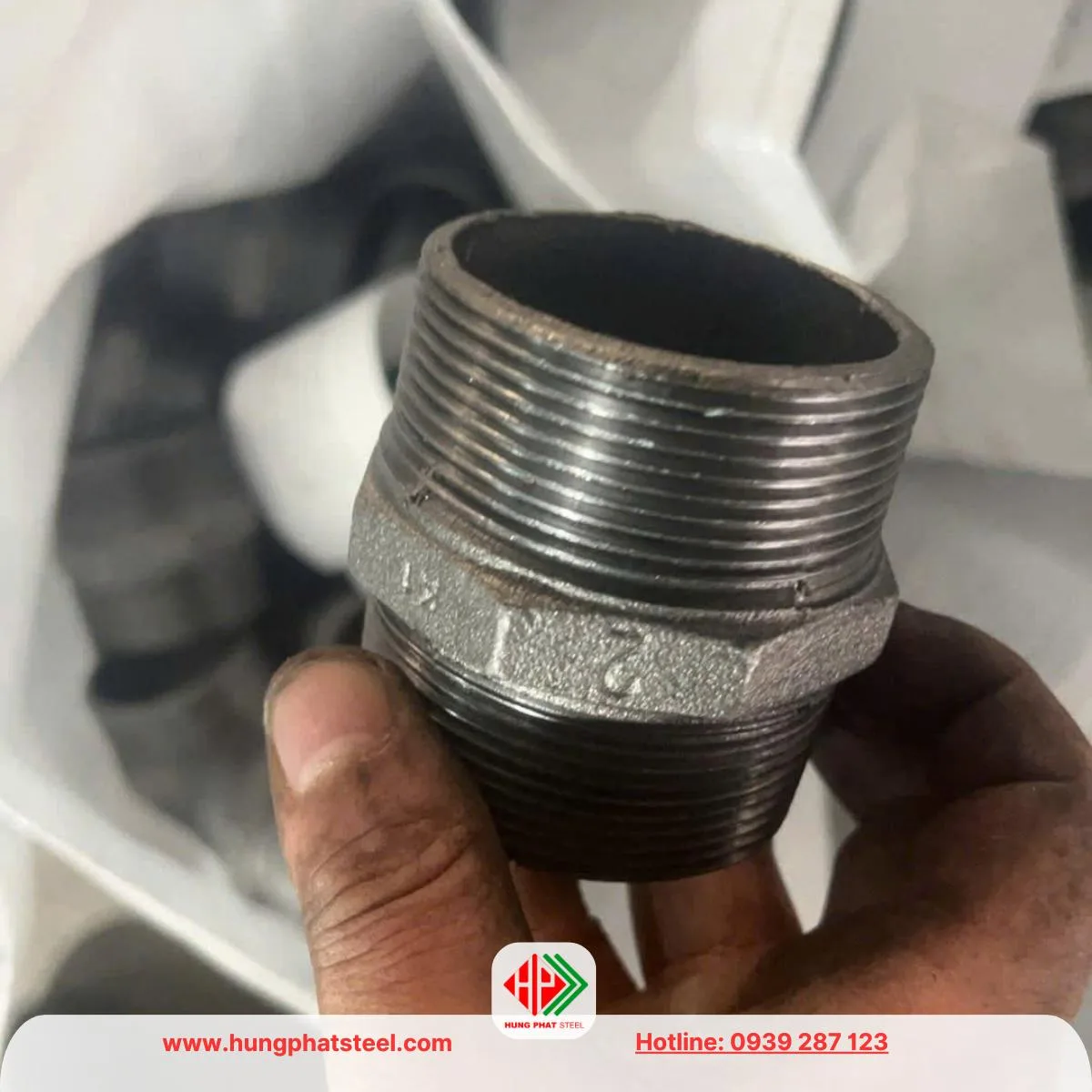 Kép ren mạ kẽm (2 đầu ren ngoài)