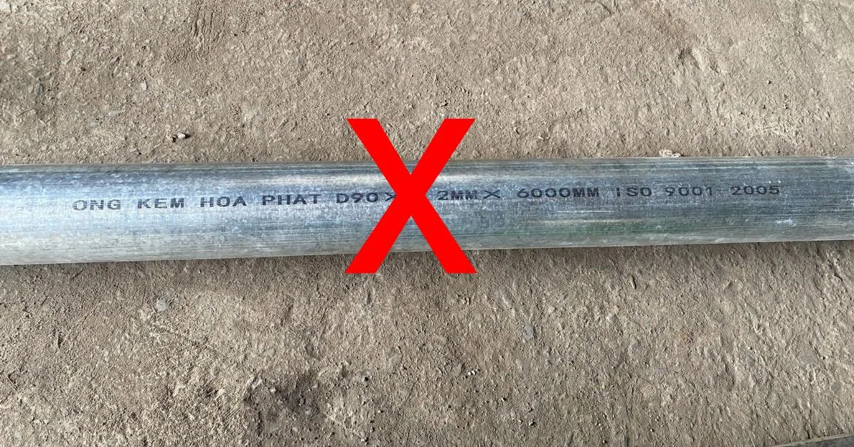 Mẫu ống được cho là hàng nhái thương hiệu Hòa Phát