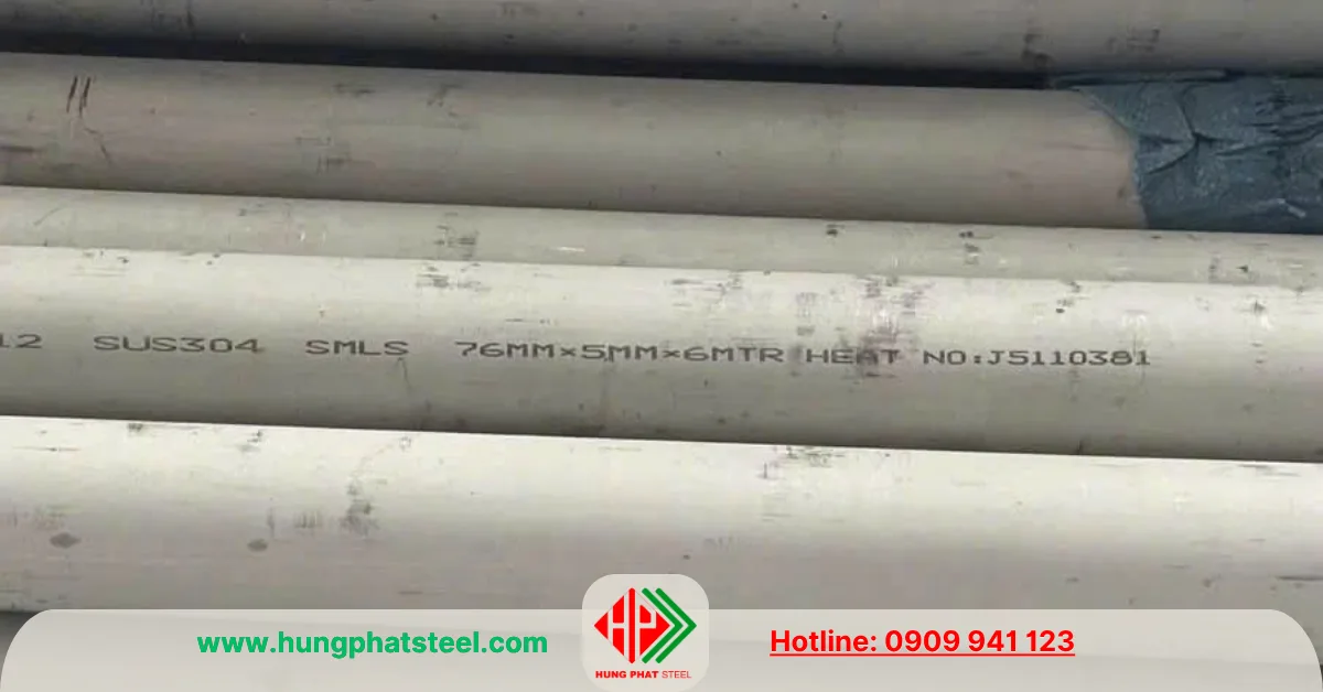 Ống inox 304 đúc phi 76 x 5mm