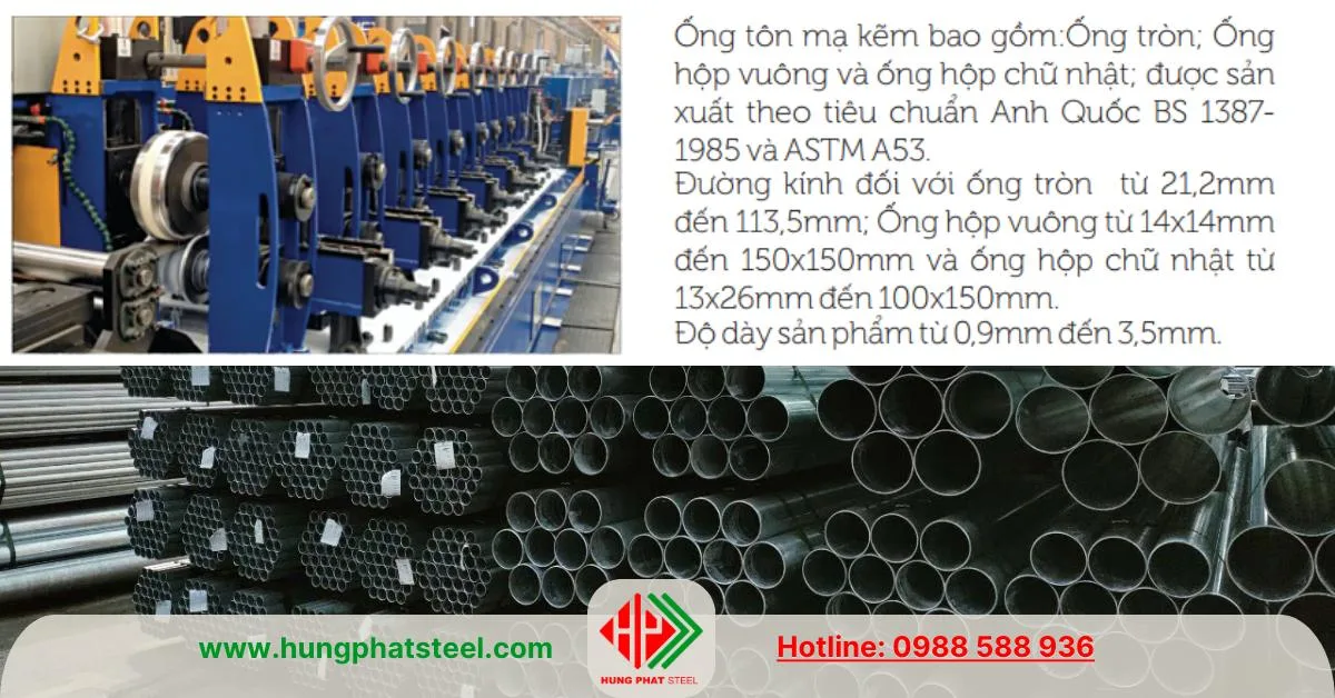 Ống thép mạ kẽm Việt Đức