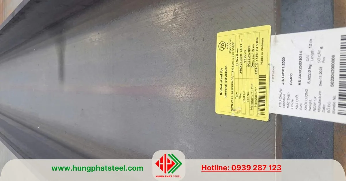 Thép hình H340x250x9x14mm thương hiệu POSCO