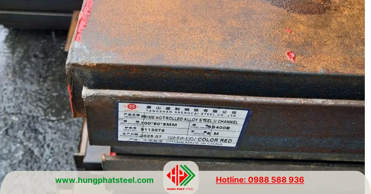 Thép hình U100 x 50mm Trung Quốc