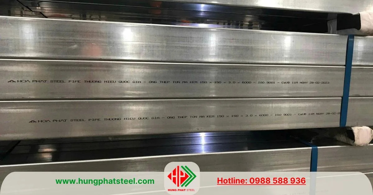 Thép hộp mạ kẽm 150x150 Hòa Phát