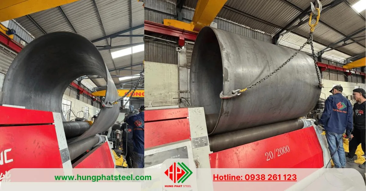 Máy uốn lốc ống thép tại Hùng Phát