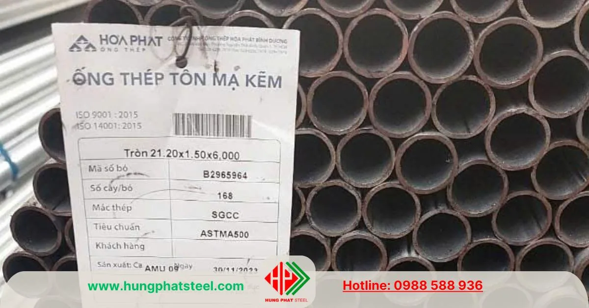 Ống tôn kẽm Hòa Phát phi 21