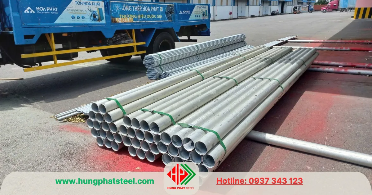 Ống thép Hòa Phát phi 114 mạ kẽm nhúng nóng