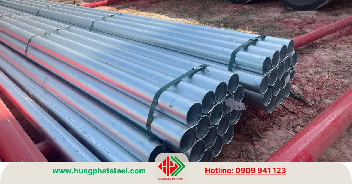 Ống thép Hòa Phát phi 114 mạ kẽm nhúng nóng
