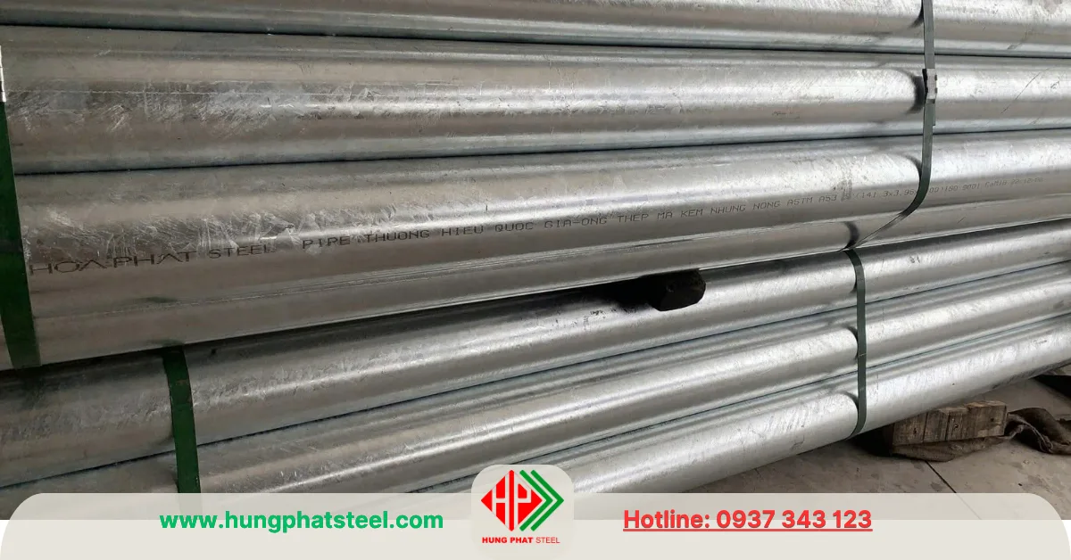 Ống thép Hòa Phát phi 114.3 mạ kẽm nhúng nóng