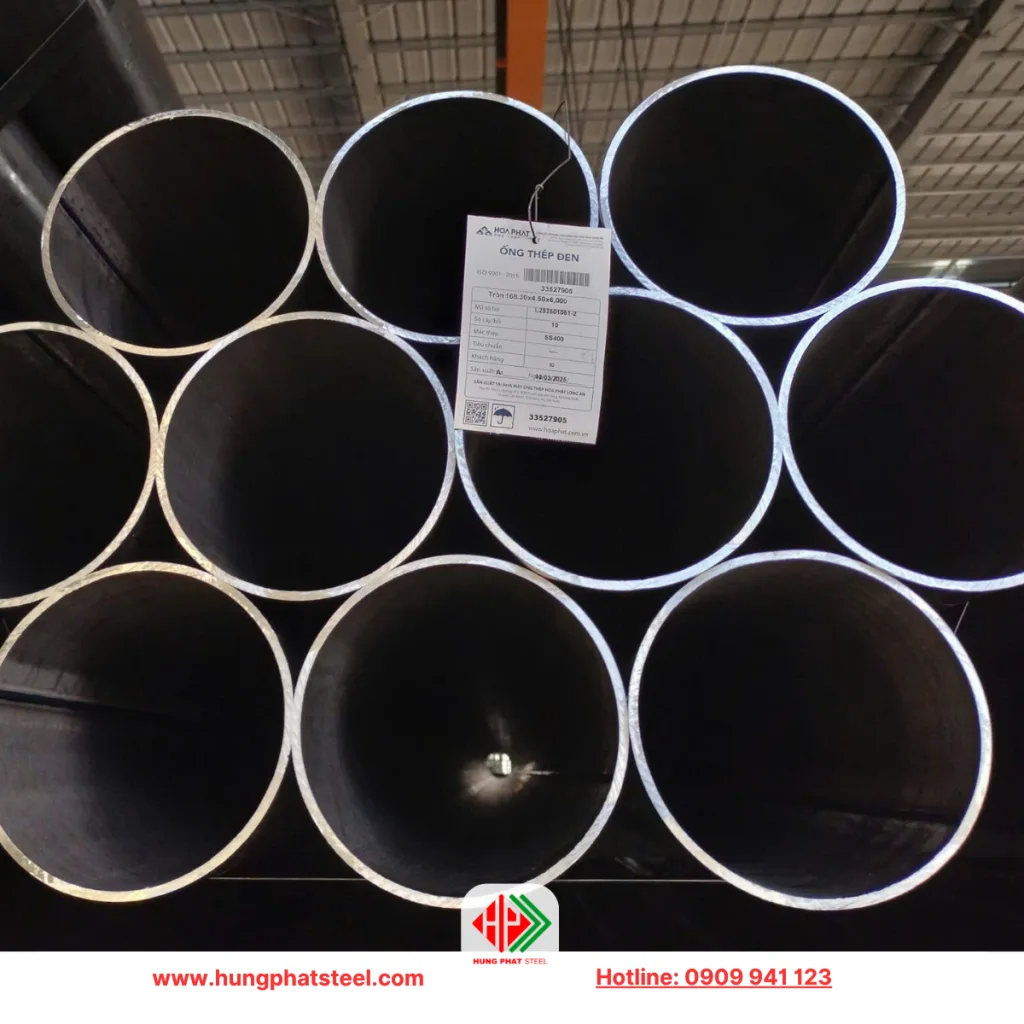 Ống thép đen Hòa Phát phi 168.3 x 4.5mm